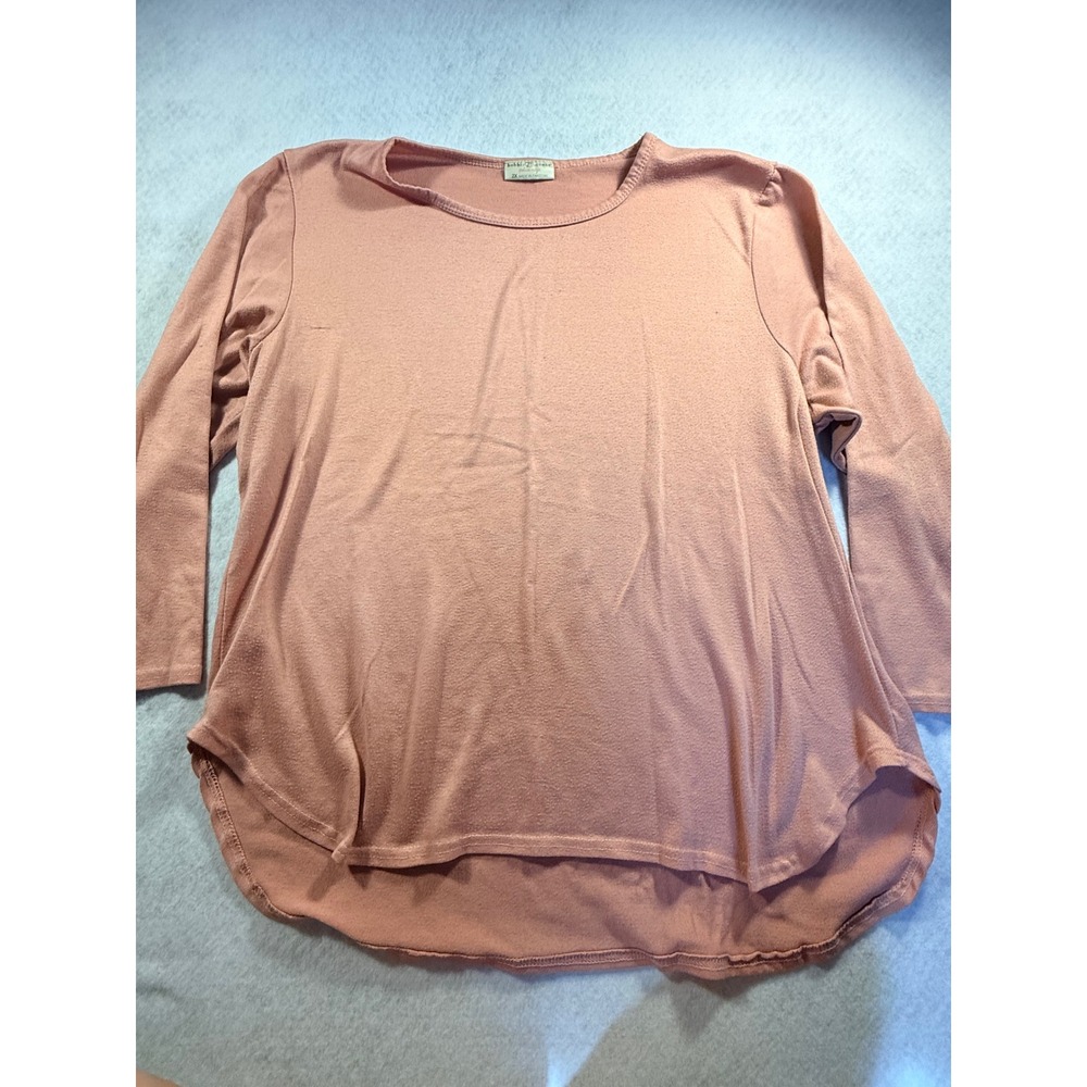 Bobbie Brooks Plus Size 2X Peach Coral Long Sleeve High Low Hem Knit Top